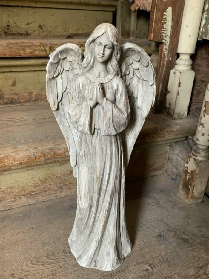 Stone Grey Angel w/ Prayer Hands